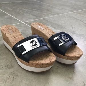 Brand new Michael Kors black Warren Wedges